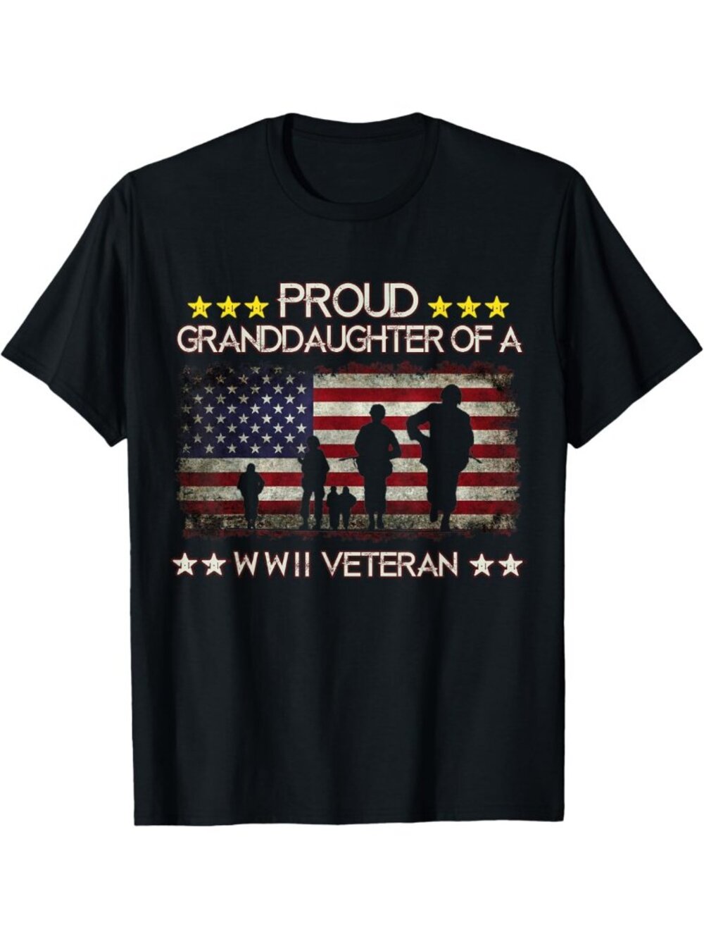 Patriotic Proud Granddaughter WWII Veteran Graphic Tee - Perfect Gift Shirt